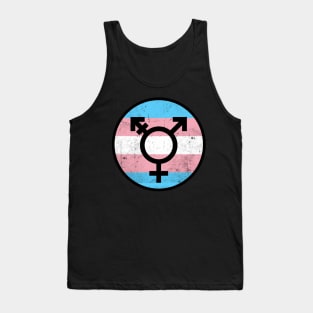 Distressed Transgender Rights Pride Tank Top